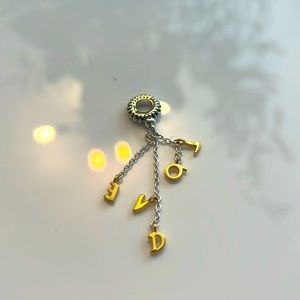 ❤️PANDORA Retired Pandora Shine Loved Script Dangle Charm. Brand New